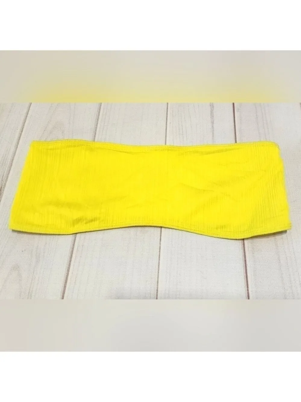 Frankie's Bikinis Bandeau Plissé Bikini Top Medium - New Without Tags